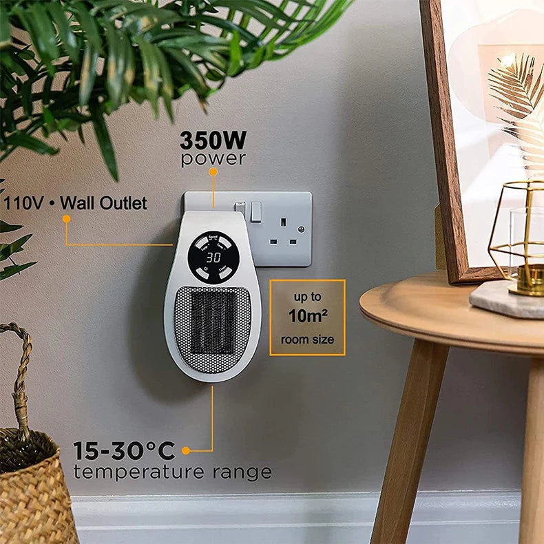 Portable Electric Room Heater Wall-Mounted Warm Air Blower Winter Heater