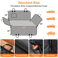 Car Seat Cover for Pets Waterproof Seat Cover Heavy Duty Scratch Proof Nonslip Durable Soft Back Seat Covers for Cars