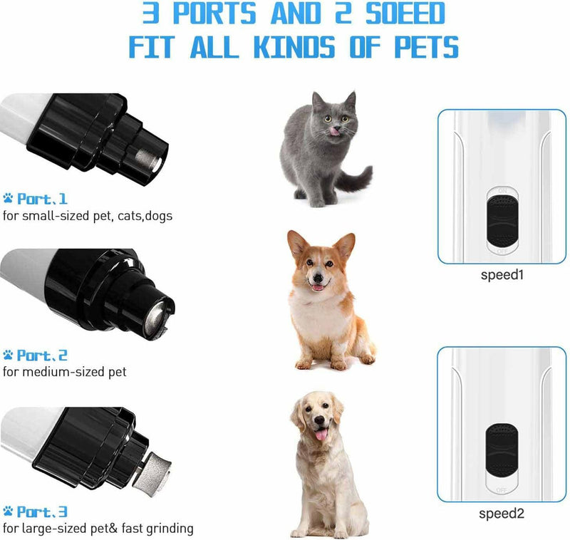 Pet Nail Grinder  Safe Electric Nail Trimmer for Dogs & Cats