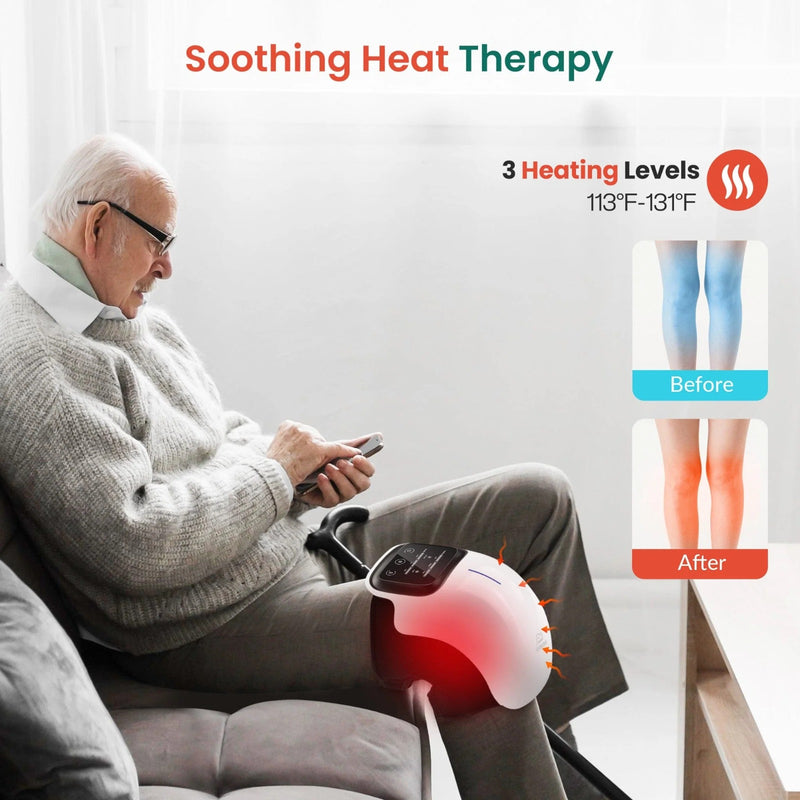 Smart Knee Massager with Heat & Red Light Therapy
