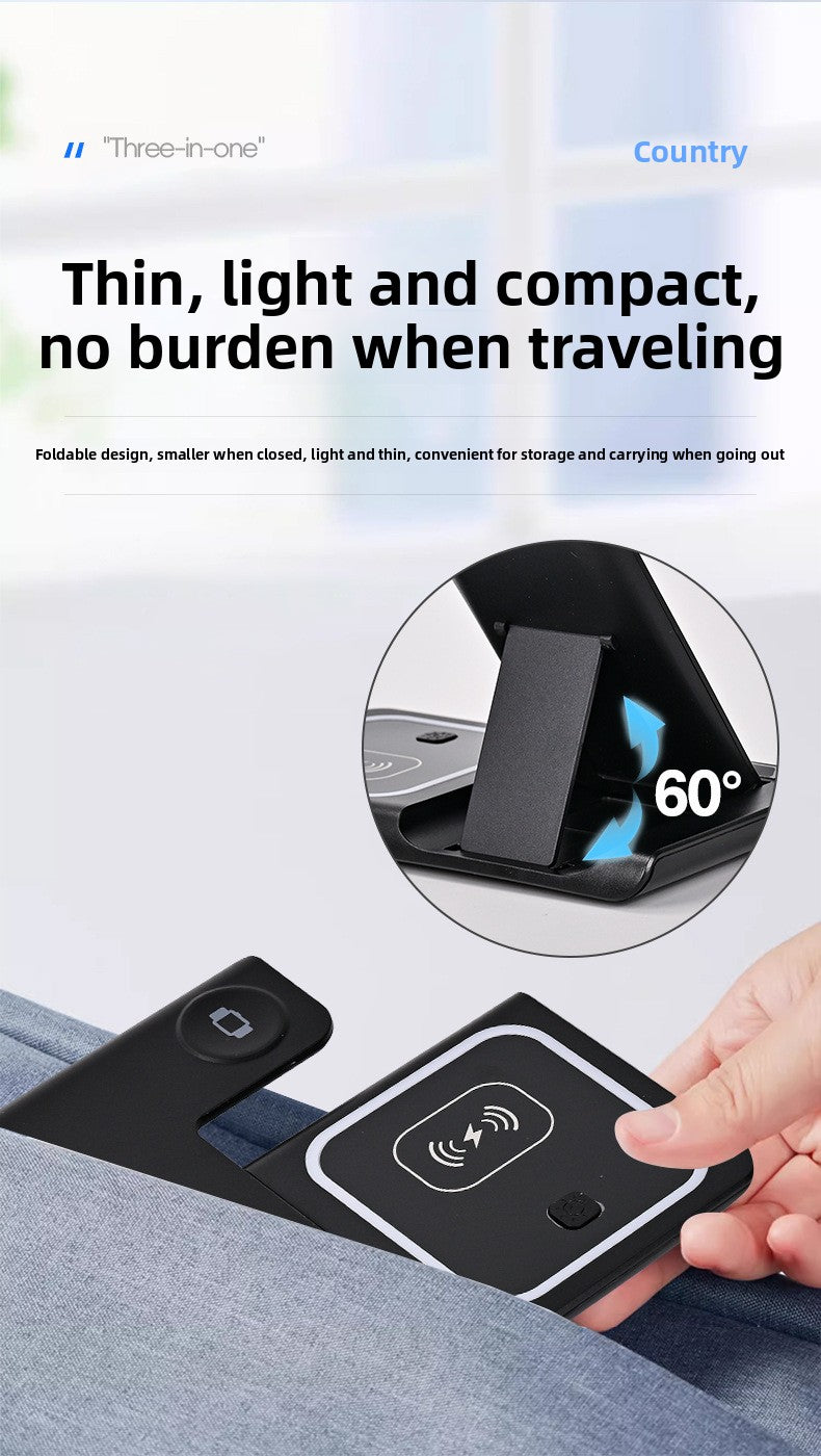 Foldable Three-in-One Wireless Charging Base