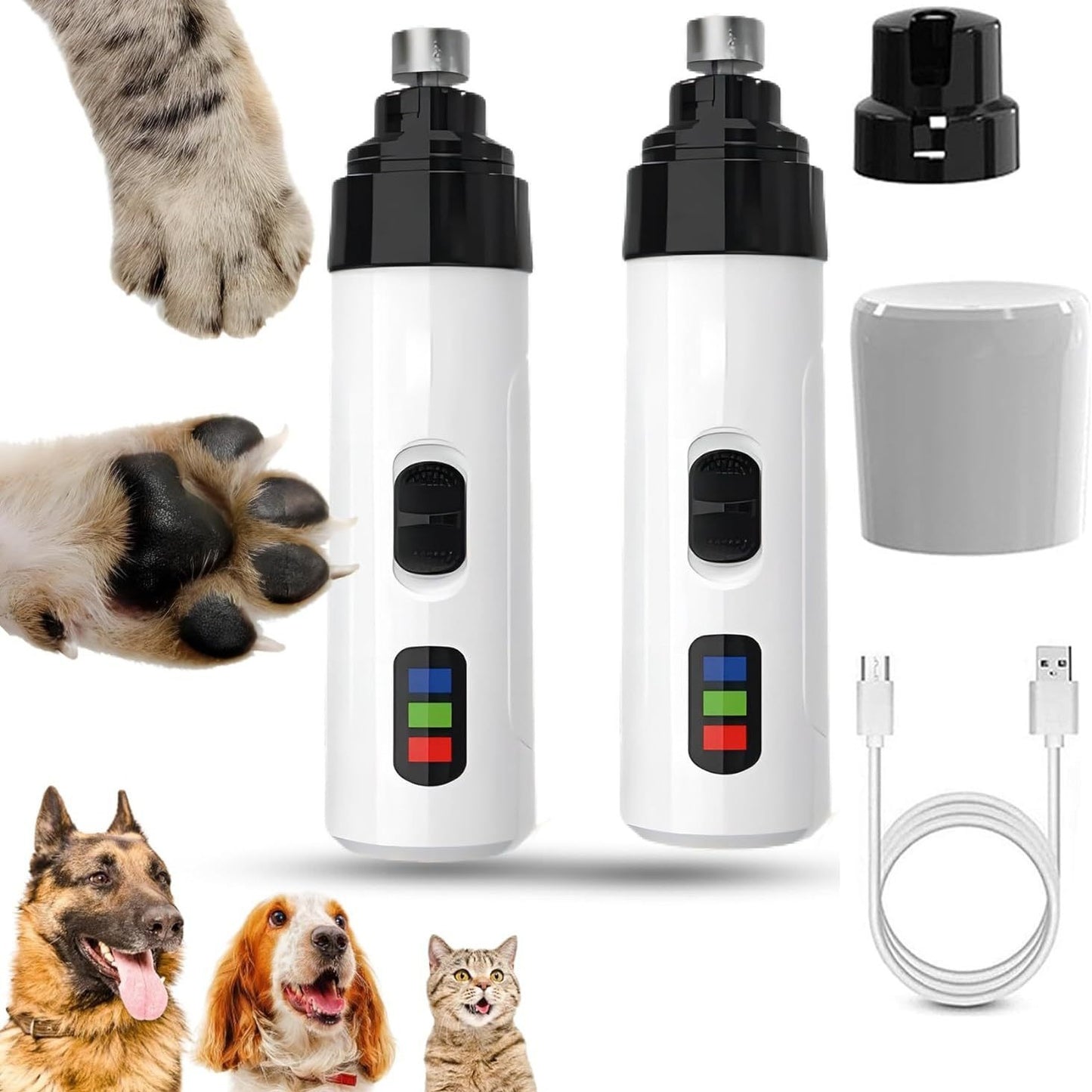 Pet Nail Grinder  Safe Electric Nail Trimmer for Dogs & Cats