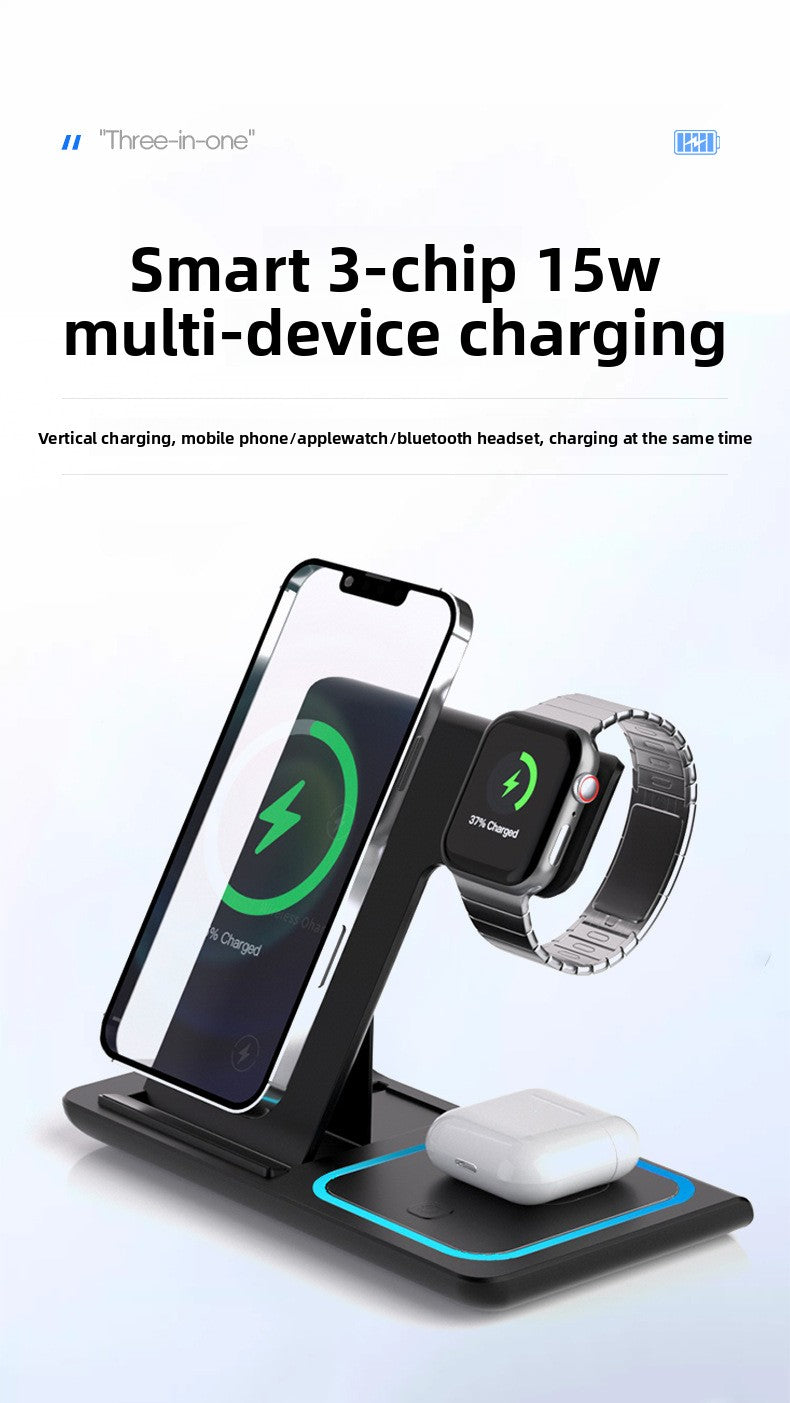 Foldable Three-in-One Wireless Charging Base