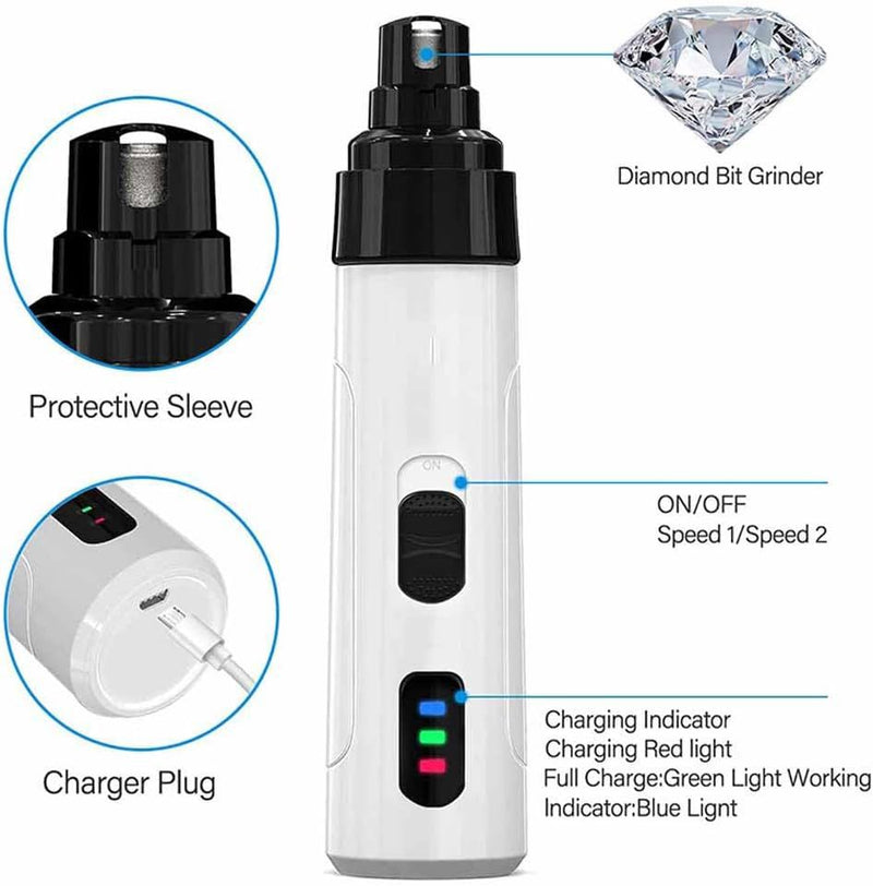 Pet Nail Grinder  Safe Electric Nail Trimmer for Dogs & Cats